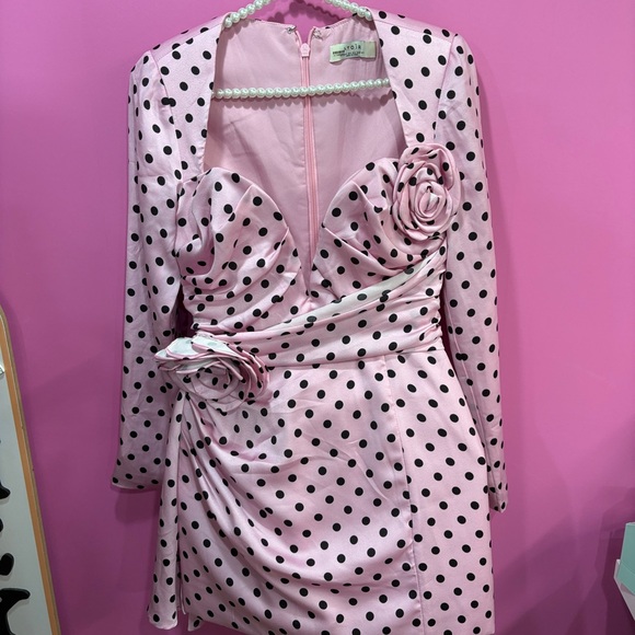 Atoir The Missy Dress Pink & Black Polka Dot - Picture 7 of 9